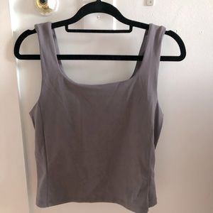 Purple cropped workout top